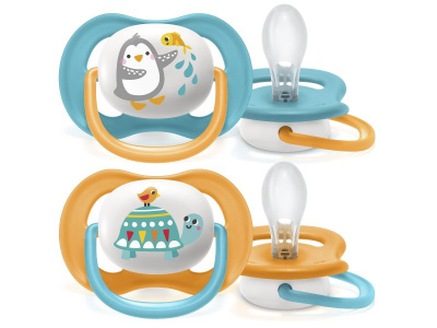 Пустышка силикон Ultra Air Lime Пингвин Черепаха д/мал 2шт 6м+ AVENT