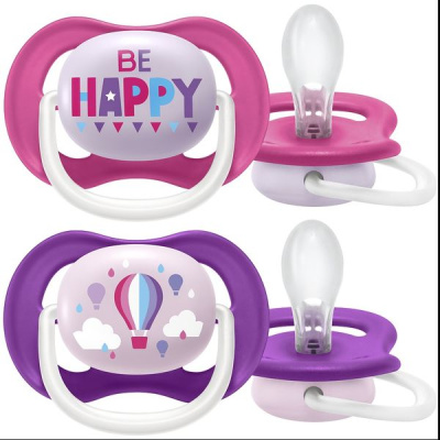 Пустышка силикон Ultra Air Lime/Be happy Воздушный шар д/дев 2шт 6м+ AVENT 