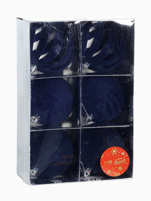 Ёлочные шары 1 шт., d=8 см, «Бархат. Грация» синий