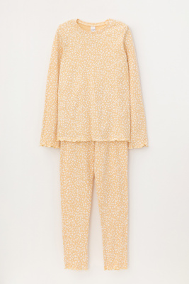 Пижама для девочки Crockid светлая мимоза цветочный узор