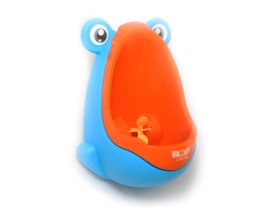 Писсуар для мальчика Лягушка с прицелом Roxy Kids гоубой/апельсиновый*