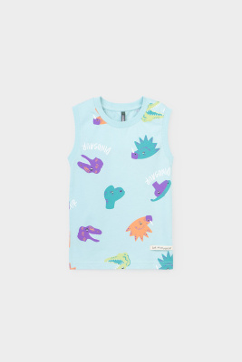 Майка для мальчика Crockid морозный шалфей мир динозавров к392