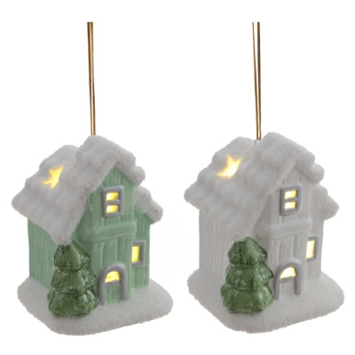 Фигурка декоративная подвесная Домик (подсветка, 2xLR44), L8 W5,5 H10,5 см, 2в.