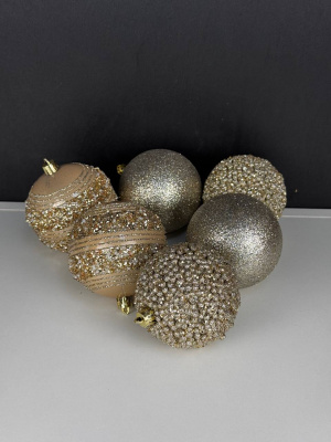 Шар в тубе 8 см шампань