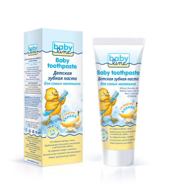 Зубная паста Babyline со вкусом банана с 1-4 лет.