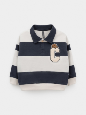 Джемпер Crockid светло-бежевый темно-синий полоска к572