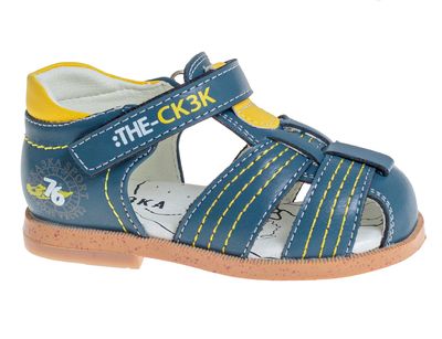 Сандалии для мальчика Сказка синий-желтый