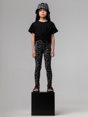 Леггинсы для девочки Bodo серый/черный