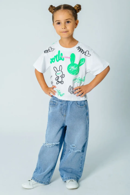 Футболка с коротким рукавом для девочки Deloras белый