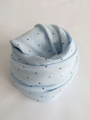 Простыня трикотажная на резинке для детской овальной кроватки "горохи", цвет голубой 9004/1о