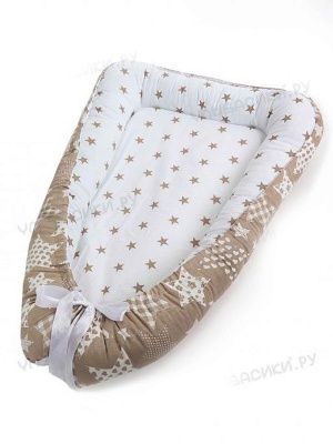 Гнездо-Кокон для новорожденных Улыбасики мальчик