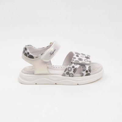 Босоножки для девочки Kapika белый-черный