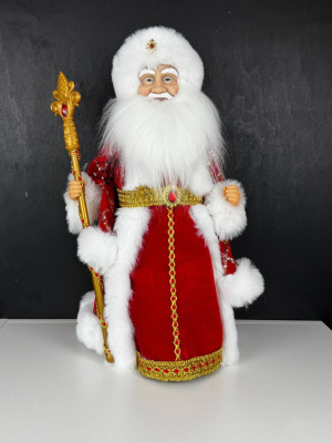 Фигура муз Дед Мороз 45см крас-бел. шубка