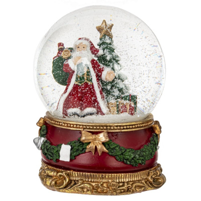 Фигурка декоративная "Дед Мороз" в стекл шаре, D 10 см, L10 W11 H13 см