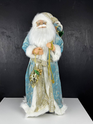 Фигура Дед Мороз с мешком подарков и ел.игр бел,60см