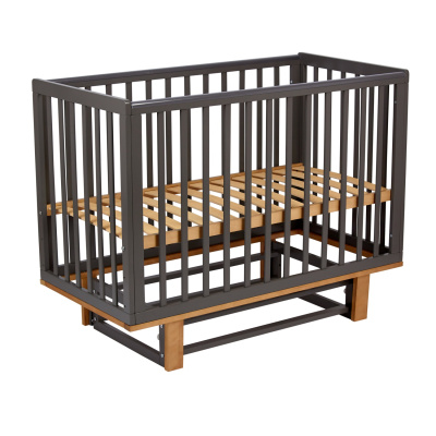 Кроватка детская INCANTO PAPI NEW, маятник, автоспинка, цвет графит/дуб каменный