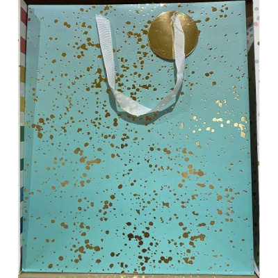 Пакет подарочный с глиттером, с золотым тиснением, размер м ЧУДО ПРАЗДНИК 