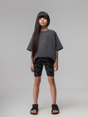 Футболка + шорты для девочки Bodo серый/черный