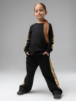 Свитшот + брюки Bodo черный/золотой