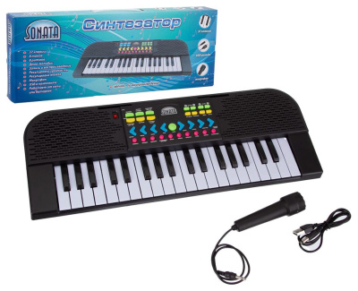 Синтезатор "Sonata" 37 клавиш, микрофон, цвет черный