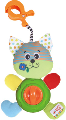 Развивающая игрушка-подвеска на клипсе Котишка-Мурлышка, BIBA TOYS 18*12 см  (в кор.24 шт.)