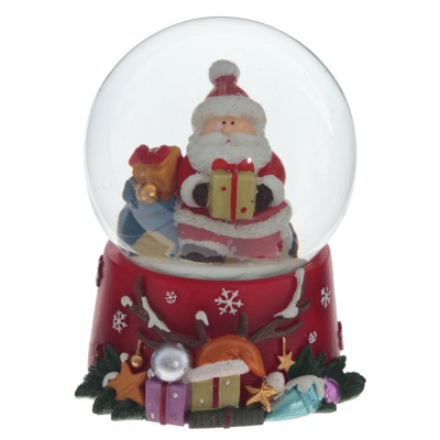Фигурка декор в стекл шаре Дед Мороз D6 см, L7 W7 H9 см, 2в.