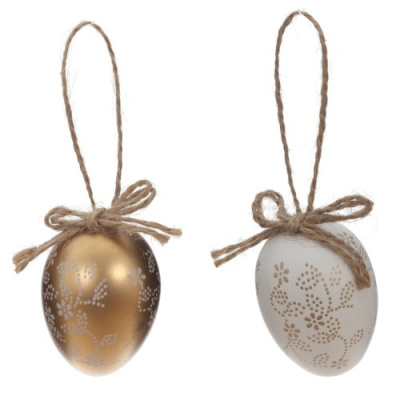 Набор из 6-ти изделий декоративных подвесных Яйцо L17 W8,5 H4 см