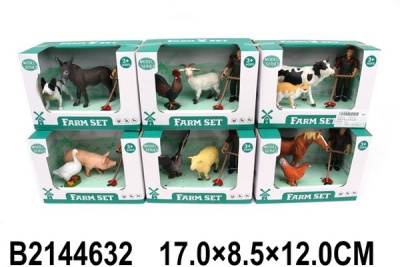 Набор "Фермер" 3 фигурки, аксессуары, 6 видов в ассортименте, в/к 17*8,5*12 см