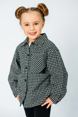 Рубашка для девочки Deloras черно-белый