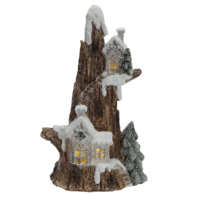 Фигурка декоративная "Домик" с подсветкой  (LR44x2,прилаг) , L12 W11 H20 см, 2в.