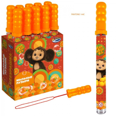 394935 Мыльные пузыри Чебурашка 200 мл, в колбе 38 см, кор.23,5*10,5*38см ИГРАЕМ ВМЕСТЕ уп-10шт в ко