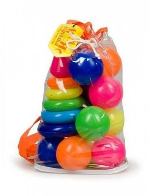 Набор развивающий Радуга пирамида+мячики в рюкзаке 17 дет