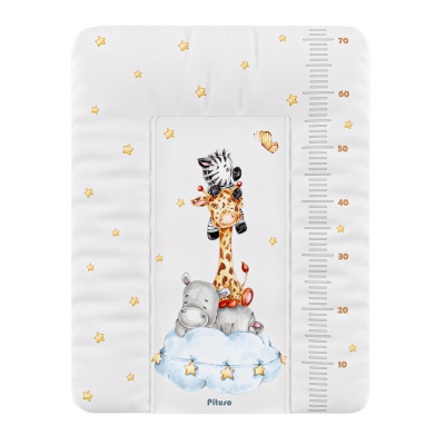 Матрац для пеленания мягкий с ростомером PITUSO Жирафик Зебра 72х52 см