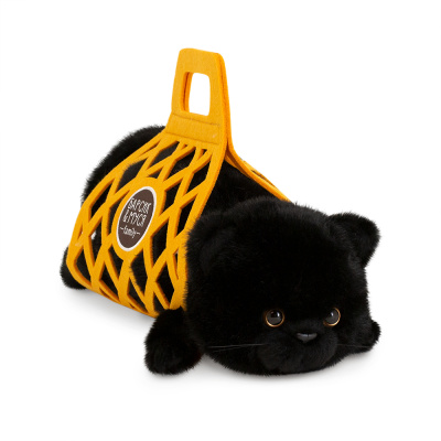 Кот Барсик в сумке черный 35 Orange Toys