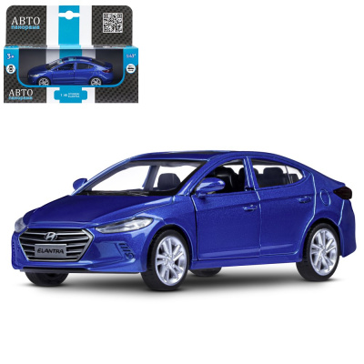 Машинка металлическая, 1:40 HYUNDAI ELANTRA, синий, инерция, откр. двери, 17,5*12,5*6,5 см ТМ "Автоп