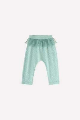 Брюки для девочки Crockid горошки на пыльной мяте