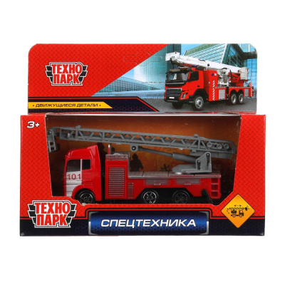 394378 Машина металл ПОЖАРНАЯ МАШИНА 12 см, подвижные детали, кор. Технопарк в кор.2*144шт