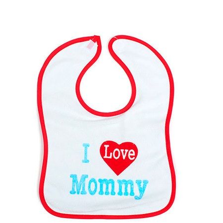 Нагрудник Бусинка махровый на липучке 35х23см.