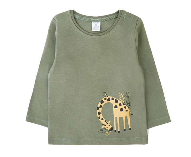 Джемпер для мальчика Crockid зеленый веселые жирафы