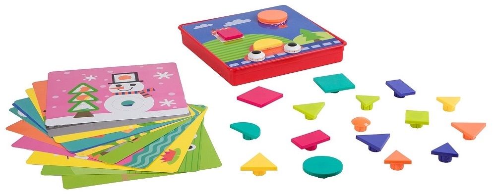 Мозайка Кнопик Геометрия 24 фигурки 12 трафаретов 1TOY