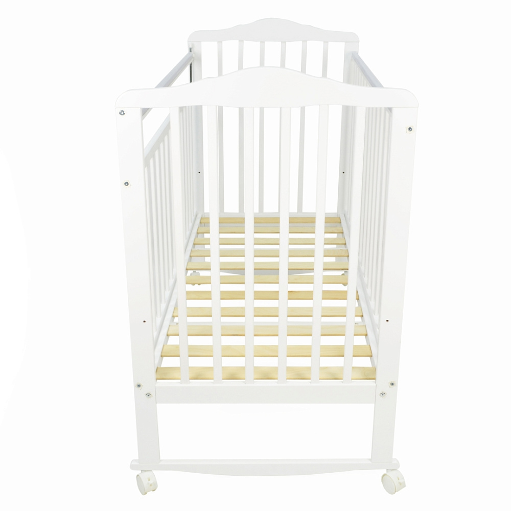 Кровать детская Marsel колесо-качалка.опуск.планк/накладка ПВХ Белый PITUSO 