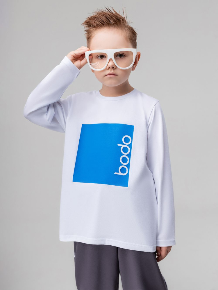 Лонгслив Bodo белый/синий