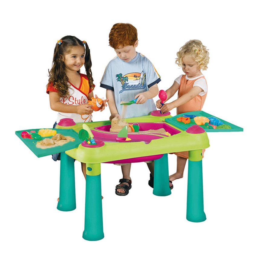 Стол для творчества и игры с водой и песком зеленый/фиолетовый Keter Creative*