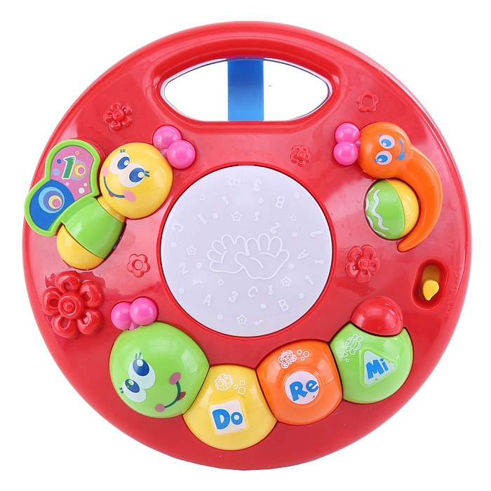 Развивающий столик TOT KIDS 2в1 ГУСЕНИЦА (свет,звук) 23*23*18 см (в кор.30 шт)