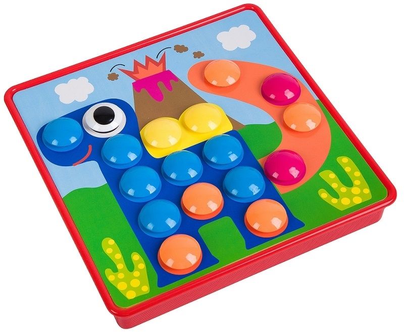 Мозайка Кнопик 46 кнопок 12 трафаретов 1TOY