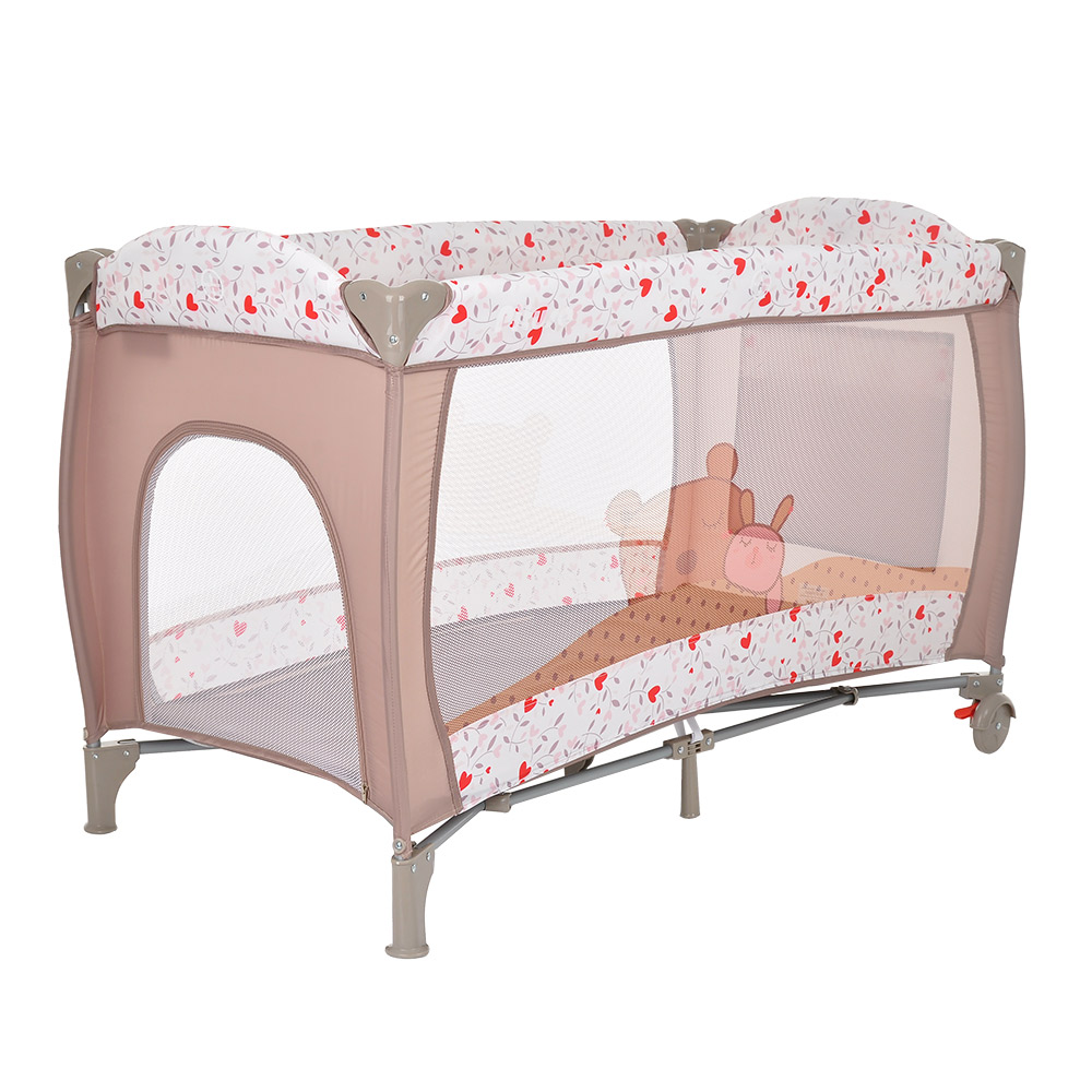 Манеж-кровать PITUSO Granada Friendship/Дружба,2-уровн-й,лаз на молнии,пласт кольца 4шт,2 колеса