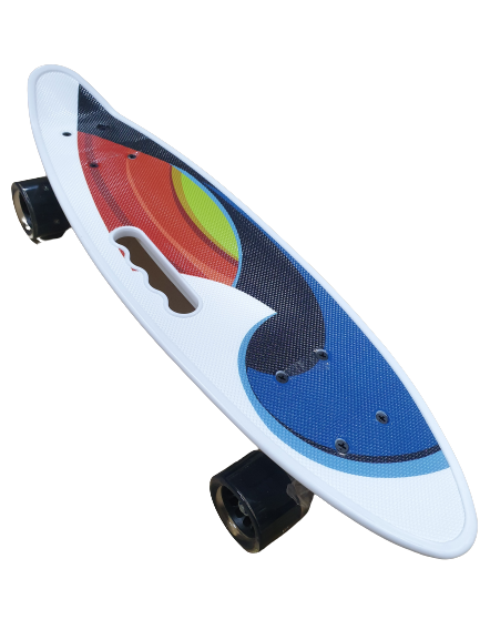 Скейтборд пластиковый с принтом с ручкой колеса PU со светом стойка AL