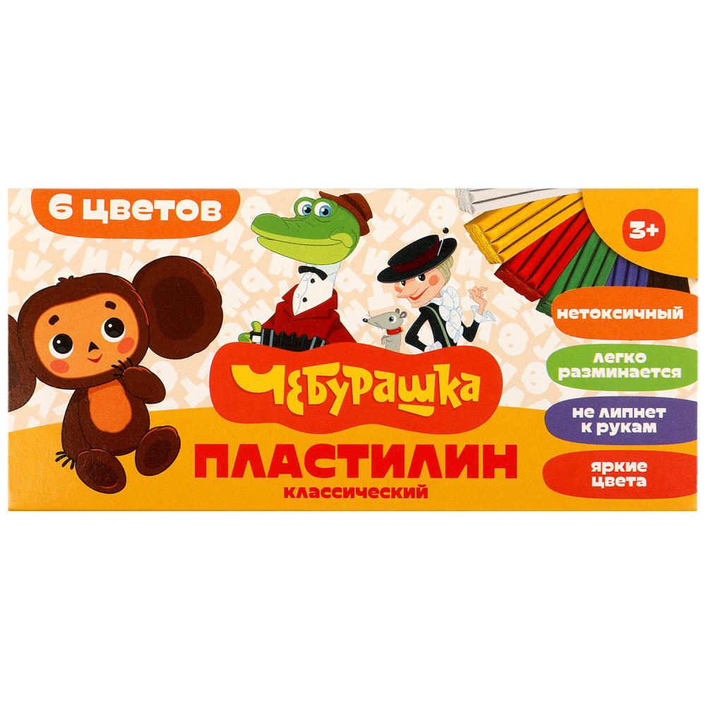 Чебурашка, пластилин классический Чебурашка 6 цв (120г) Умка 