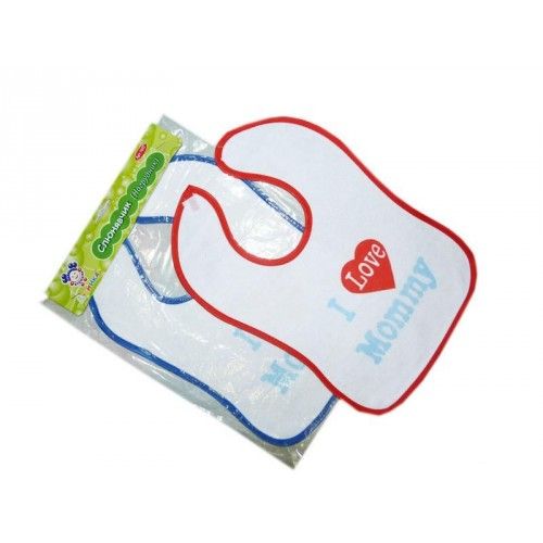 Нагрудник Бусинка махровый на липучке 35х23см.