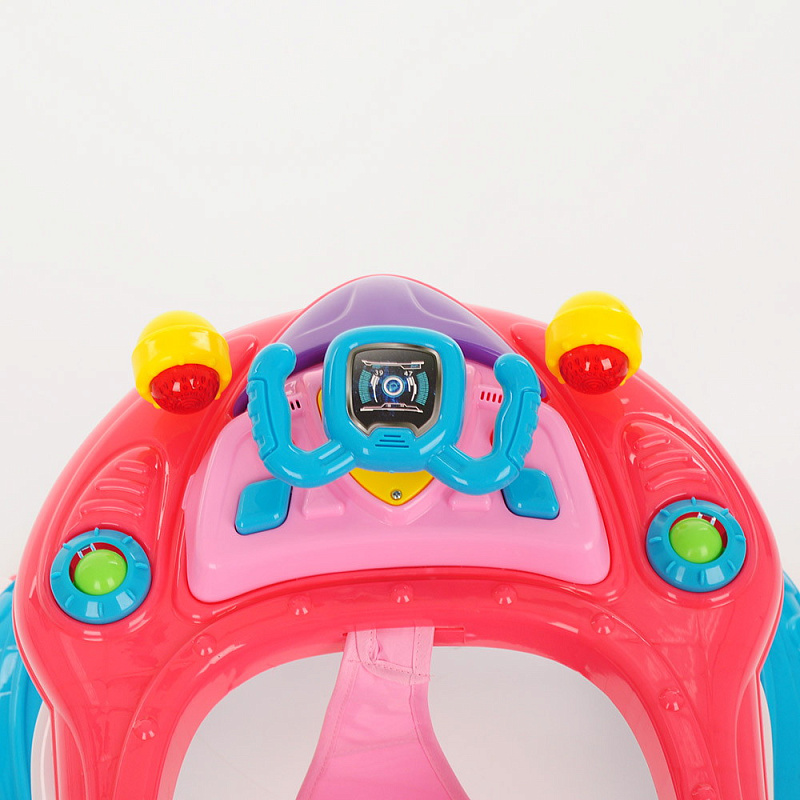 Ходунки САМОЛЁТ BAMBOLA (8 колес,игрушки,муз) 6 шт в кор (62*53*57)  BLUE Голубой/розовый